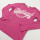 'Portland 75' Pink Long Sleeve Top - Girls 7-8 Years