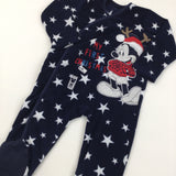 'My First Christmas' Mickey Mouse Navy Onesie - Boys 12-18 Months