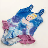 Cinderella Blue & Pink Swimming Costume - Girls 7-8 Years