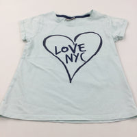 'Love NYC' Pale Blue T-Shirt - Girls 9 Years