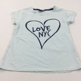 'Love NYC' Pale Blue T-Shirt - Girls 9 Years