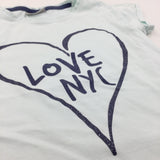 'Love NYC' Pale Blue T-Shirt - Girls 9 Years