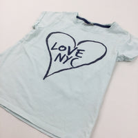 'Love NYC' Pale Blue T-Shirt - Girls 9 Years