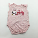'I'm On Santa's Cute List' Penguin & Heart Pink Bodysuit - Girls 6-9 Months - Christmas