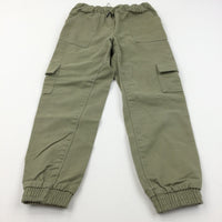 Olive Cotton Twill Cargo Trousers - Girls 8-9 Years