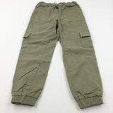 Olive Cotton Twill Cargo Trousers - Girls 8-9 Years