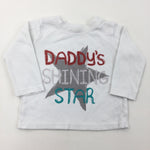 'Daddy's Shining Star' White Long Sleeve Top - Boys 6-9 Months