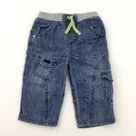 Mid Blue Denim Lightweight Pull On Jeans - Boys 9-12 Months