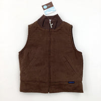 **NEW** Brown Suede Effect Fleece Lined Gilet - Boys 9-12 Months