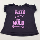 'Walk Into The Wild' Navy & Purple T-Shirt - Girls 8-10 Years