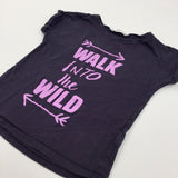 'Walk Into The Wild' Navy & Purple T-Shirt - Girls 8-10 Years