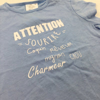'Attention' Blue T-Shirt - Boys 9-12 Months
