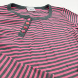 Pink & Charcoal Grey Long Sleeve Top - Girls 8-9 Years