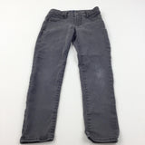 Black Regular Stretch Jeans with Adjustable Waistband - Girls 8-9 Years