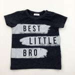 'Best Little Bro' Charcoal Grey T-Shirt - Boys 9-12 Months