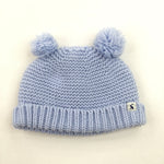 Blue Knitted Pom Pom Hat - Boys/Girls 6-12 Months