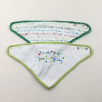 'I Really Really Love My Daddy' Stars Green & White Dibble Bib Set - Boys 0-3 Months