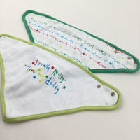 'I Really Really Love My Daddy' Stars Green & White Dibble Bib Set - Boys 0-3 Months