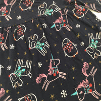 Reindeer & Penguins Navy Long Sleeve Dress - Girls 6-9 Months