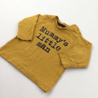 'Mummy's Little Man' Mustard Yellow Long Sleeve Top - Boys 0-3 Months