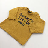 'Mummy's Little Man' Mustard Yellow Long Sleeve Top - Boys 0-3 Months