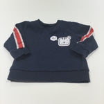 'Hi' Tiger Navy, Red & White Sweatshirt - Boys 0-3 Months
