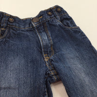 Dark Blue Denim Jeans with Adjustable Waistband - Boys 2-4 Months