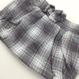 Grey & Pink Check Skirt - Girls 6-9 Months