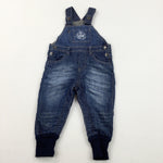 'The Racer Company' Mid Blue Lined Denim Dungarees - Boys 9-12 Months