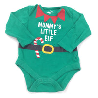 'Mummy's Little Elf' Green Long Sleeve Bodysuit - Boys/Girls 6-9 Months