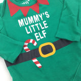 'Mummy's Little Elf' Green Long Sleeve Bodysuit - Boys/Girls 6-9 Months