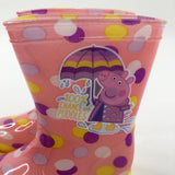 **NEW** '100% Chance Of Puddles' Peppa Pig Pink Wellies - Girls - Shoe Size 8