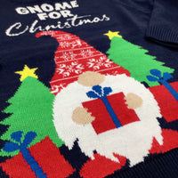 **NEW** 'Gnome For Christmas' Navy Knitted Christmas Jumper - Boys/Girls 9-10 Years