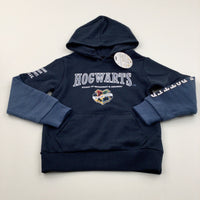 **NEW** ''Hogwarts' Harry Potter Emboidered Blue & Navy Hoodie Sweatshirt - Boys/Girls 8 Years