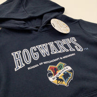 **NEW** ''Hogwarts' Harry Potter Emboidered Blue & Navy Hoodie Sweatshirt - Boys/Girls 10 Years