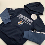 **NEW** ''Hogwarts' Harry Potter Emboidered Blue & Navy Hoodie Sweatshirt - Boys/Girls 6 Years