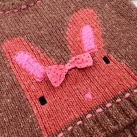 Bunny Mauve & Pink Chunky Knit Jumper - Girls 9-12 Months