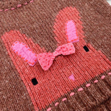 Bunny Mauve & Pink Chunky Knit Jumper - Girls 9-12 Months