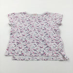 Flowers Pink & White T-Shirt - Girls 7-8 Years