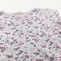 Flowers Pink & White T-Shirt - Girls 7-8 Years