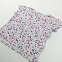 Flowers Pink & White T-Shirt - Girls 7-8 Years