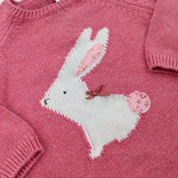 Bunny Pink Chunky Knit Dress - Girls 9-12 Months