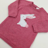 Bunny Pink Chunky Knit Dress - Girls 9-12 Months