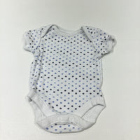 Navy & Blue Stars White Short Sleeve Bodysuit - Boys Newborn