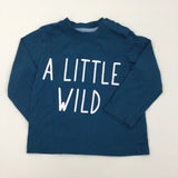 'A Little Wild' Teal Long Sleeve Top - Boys 9-12 Months
