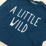 'A Little Wild' Teal Long Sleeve Top - Boys 9-12 Months