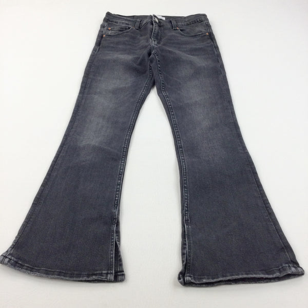 Black Denim Jeans with Adjustable Waistband - Girls 11-12 Years