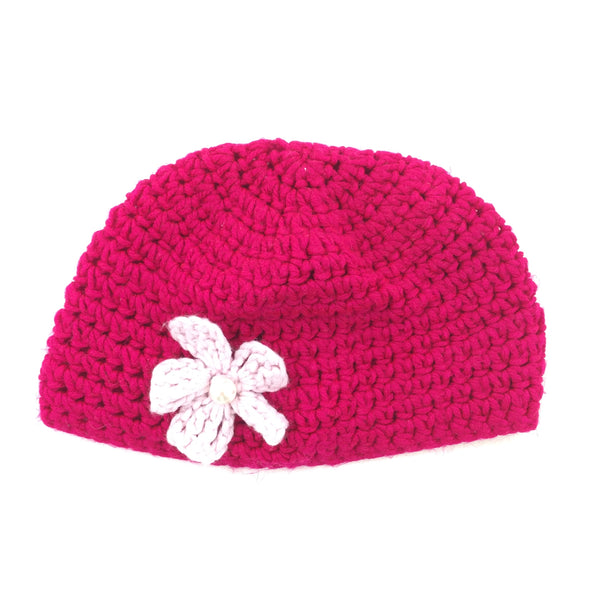 Bright Pink Knitted Hat - Girls 6-9 Months