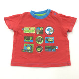 'Little Croc' Animals Red & Blue T-Shirt - Boys 3-6 Months