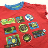 'Little Croc' Animals Red & Blue T-Shirt - Boys 3-6 Months